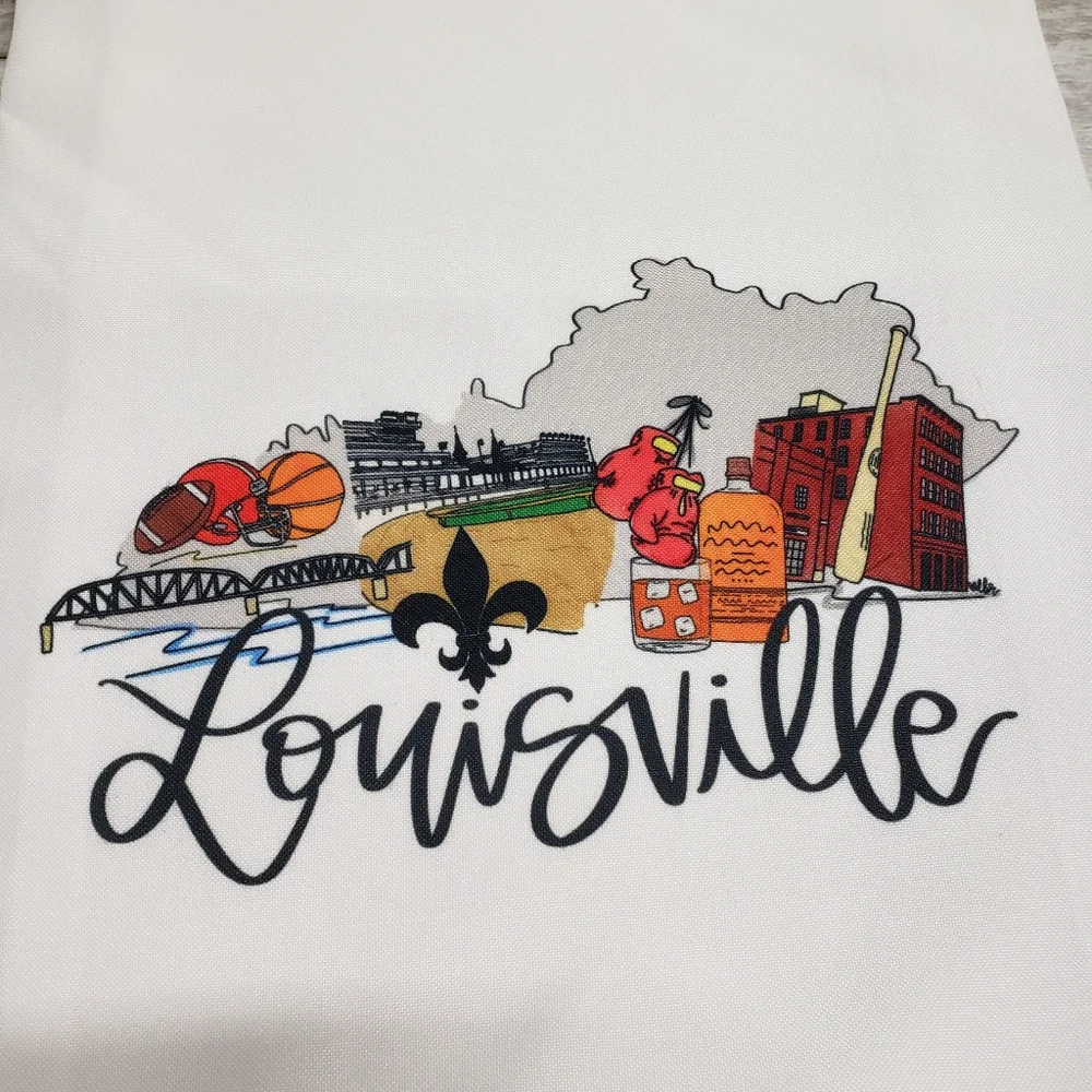 Louisville ATT Tea Towel 27 x 27 White Darling State of Mind Destination New